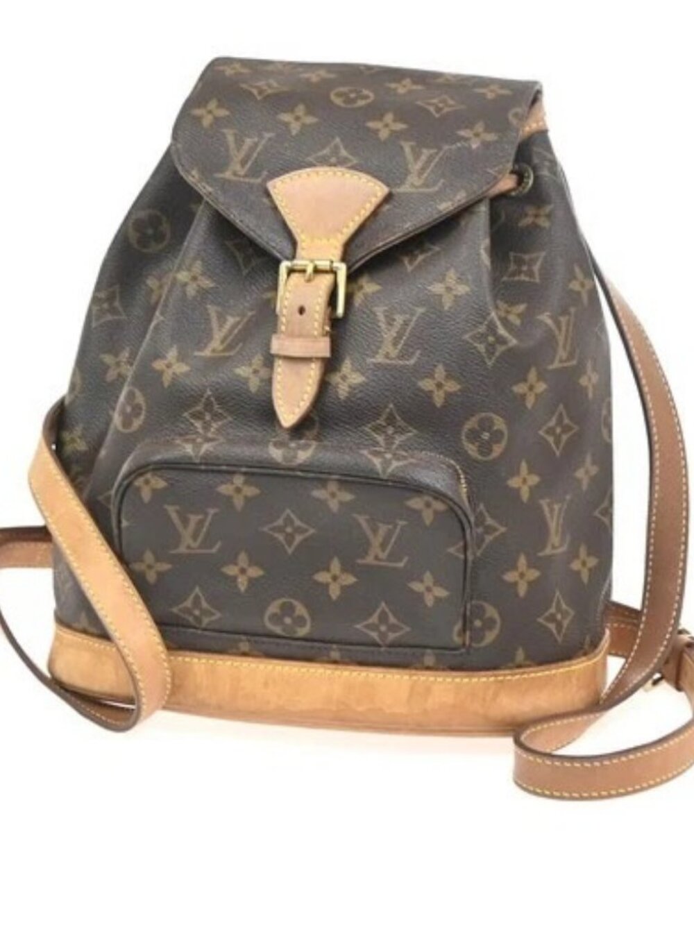 LOUIS VUITTON Montsouris MM Backpack Bag Monogram Leather Brown M51136 15ZA330 - Picture 1 of 16